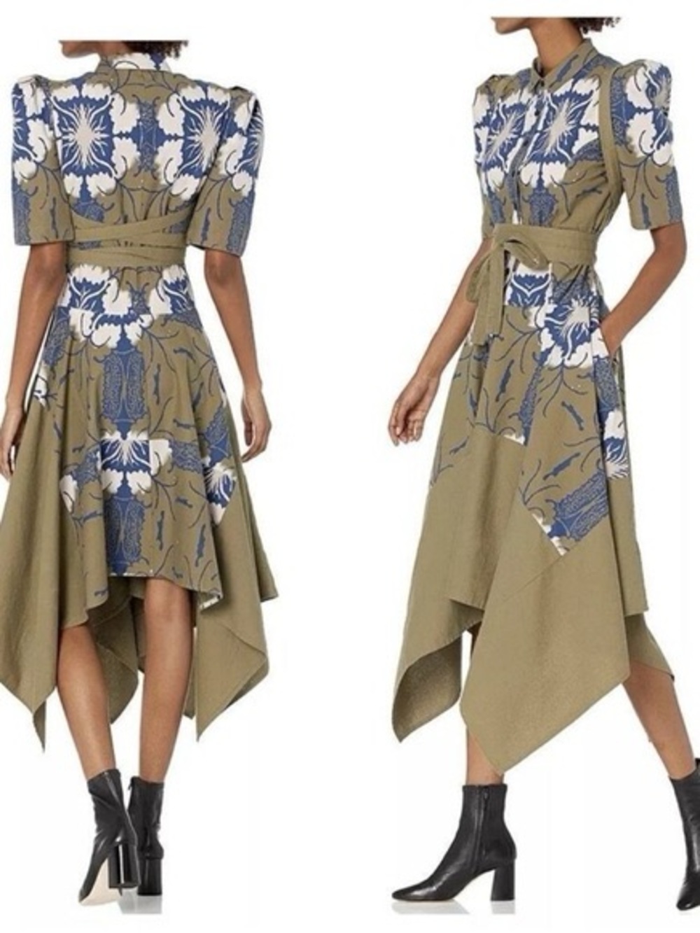 NWT making the cut army green tie Dress